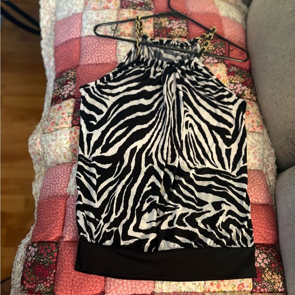 Chic Zebra Print Halter Top with Chain Straps❤️ - Picture 5 of 5